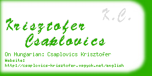 krisztofer csaplovics business card